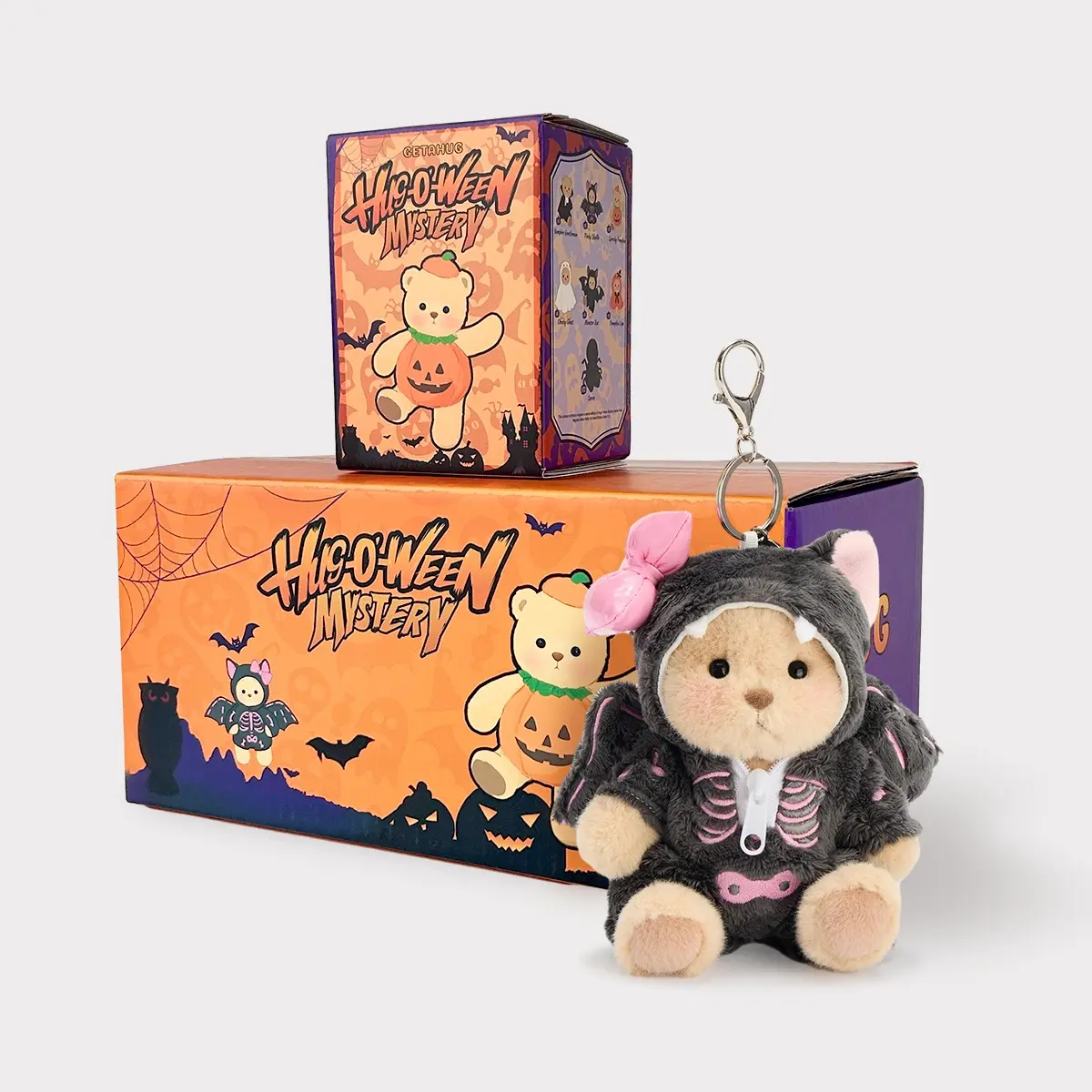 Getahug Halloween Series Polyester Mini Bear Blind Box - Limited Edition 5.9in Cartoon Kawaii Stuffed Animal, sohochic,Plush Pendant Keychain, Bag Charm, Unique Quirky Gifts for Kids
