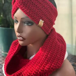 Red Hooded Cowl and Headband