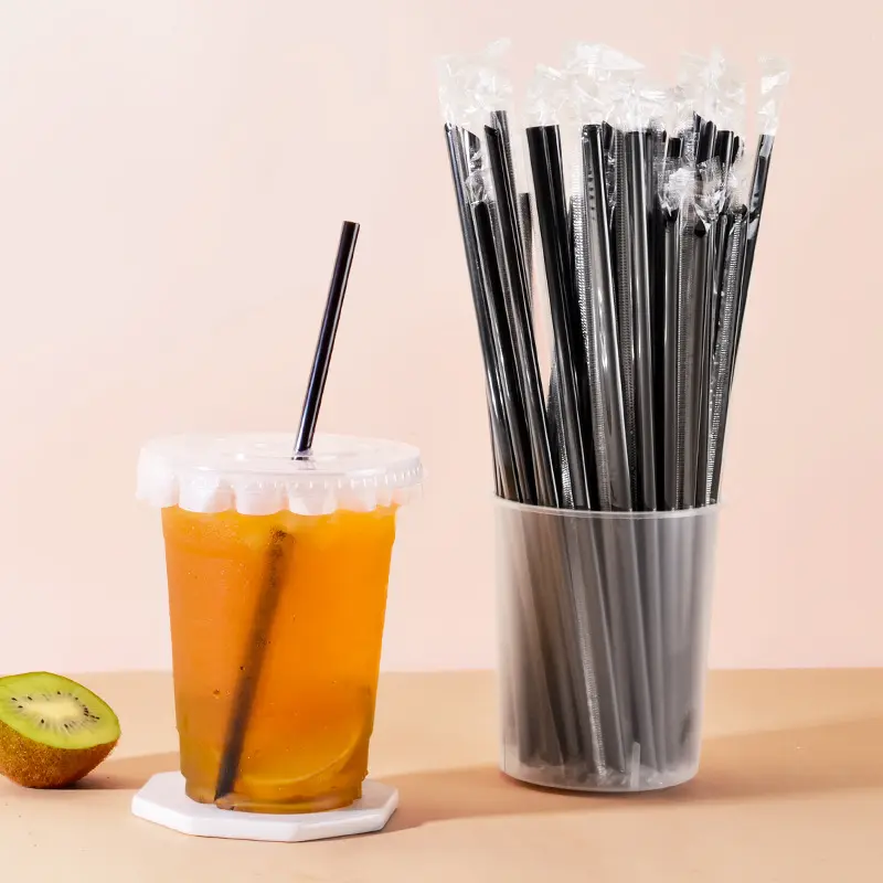 Black Disposable Eco-Friendly Straws, 50-100-200 Pack for Drinks - Home & Festive Party Supplies, Straw