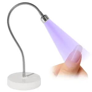 Flash Cure Lamp for Gel X Nails Cordless Gooseneck UV Lamp Gel X Lamps Portable UV LED Nail Light Rechargeable Nail Dryer for Home & Salon 4.7W