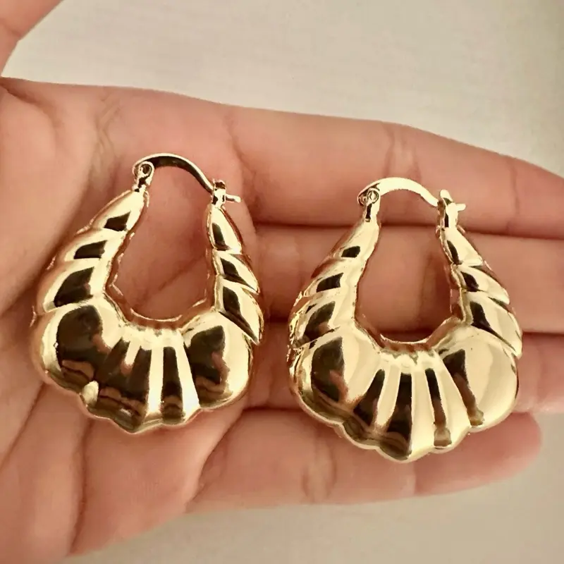 Argollas gruesas de material goldfill- Producto #112