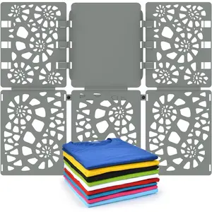 Shirt Folder Board V2 - Durable Plastic Clothes Folding Board Tshirt Organizer T-shirt Folder - Easy and Fast Folding for Adults and Kids - Grey