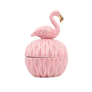 Flamingo Trinket Box with Lid