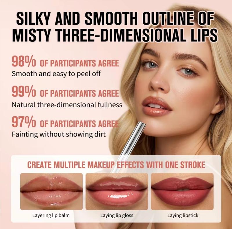 Shop Clearance Valentine's Day Gifts 4Pcs Peel Off Lip Liner Stain Set Waterproof Nude Matte Lip Tint Non Fading 24H Color Hold for All Skin Types Eyeliner