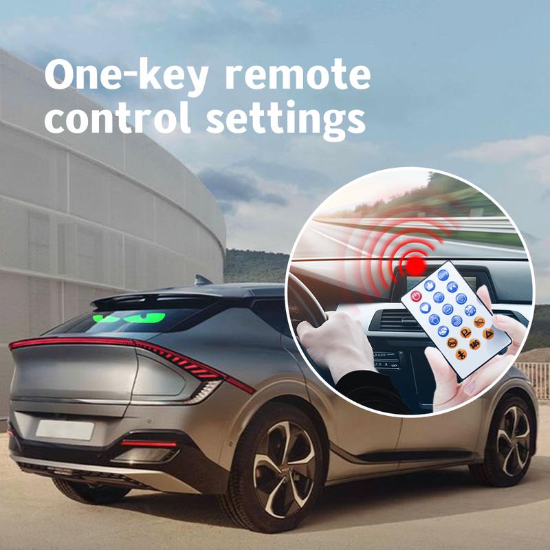 QIFOR Devil Eyes Light for Cars1 Pack , 13.7in*4.01in Dynamic Eye Lights Programmable LED Eyes for Car Truck, Ultra-Thin Flexible Windshield Eyes Animated LED Display Screen, Remote & APP Contro