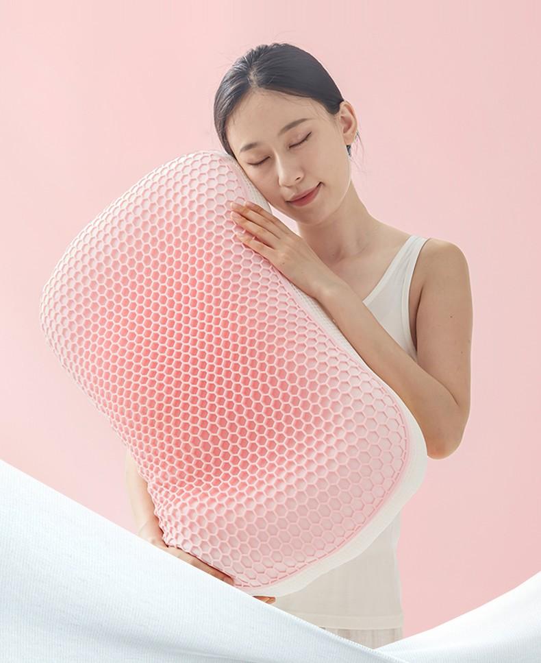 H&D TPE Grid Cooling Gel Pillow Ergonomic Support for Neck & Shoulder Pain Relief Breathable Mesh Cover All-Season Comfort Soft Fabric Side Hypoallergenic Fabric 26x14x6 inches