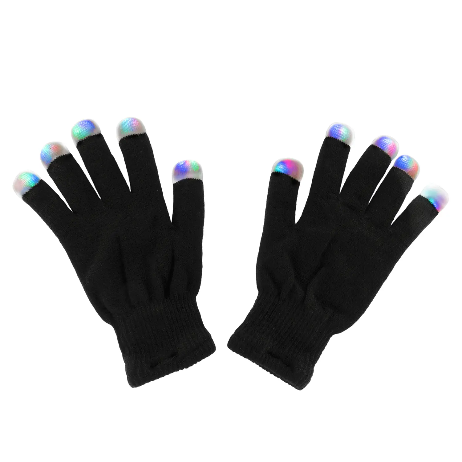 LED Light Up Gloves – Multi Color Fingertip Lights (6 Modes) for Raves, Festivals, Parties, Halloween Costume Accessories