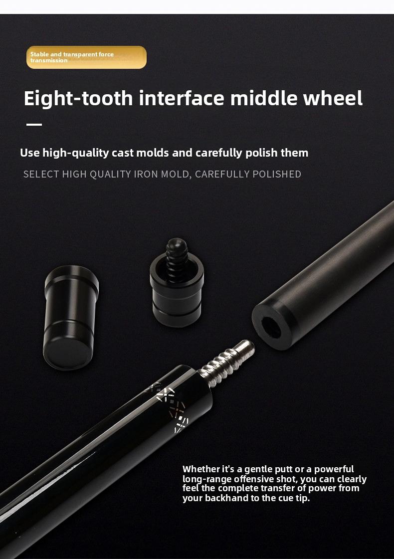 JIANYING Yfen Carbon Fiber 1/2 Billiard Cue 58-inch 11.8mm Tip with Case Leather Tip Gloves Towel Chalk for Home Club Use Comes with cue case + leather tip + gloves + towel +  chalk