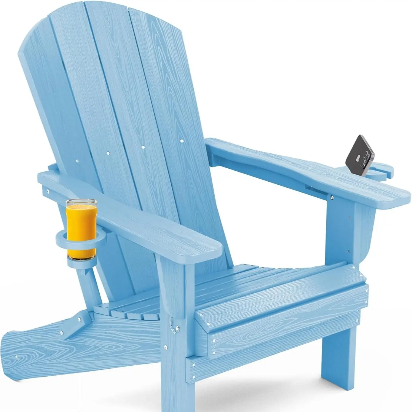 Double Cup Folding Chair-Light Blue