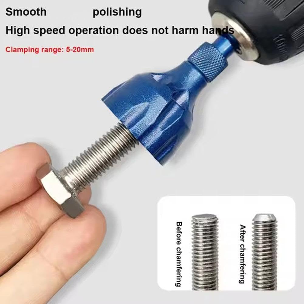 VAYWET Deburring External Chamfer Tool with Tungsten Carbide Blade, Deburring Drill Bit Attachment, Remove Burrs for Copper Steel Aluminum, Bolt Thread Repair Tool Quick Release 1/4" Hex Shank 1/8"-3/4" (3mm-19mm)  uitable for Drill Drivers Hardware Tools