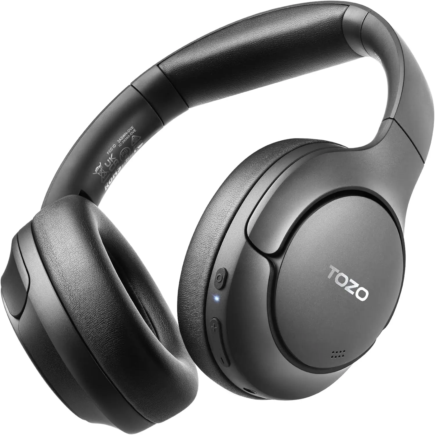 TOZO HT2 Hybrid Active Noise Canceling Wireless Over-Ear Bluetooth Headphones, Active Cancelling Wireless Headphones for Gym & Travel, Black, Mother's Day Gift, TikTok Shop Creator Picks