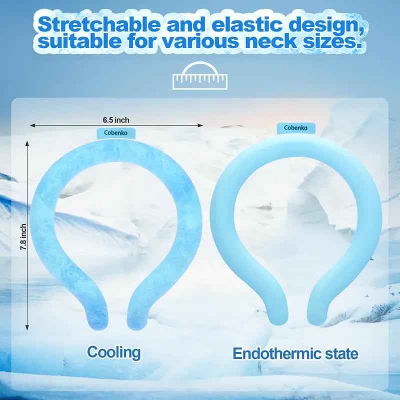 Reusable PCM Material Summer Cooling Neck Ring with Portable Cotton Thermal Bag - Hands-Free Ice Pack for Outdoor Activities, Sporting Events (Up to 5 Hours Cooling Sensation)