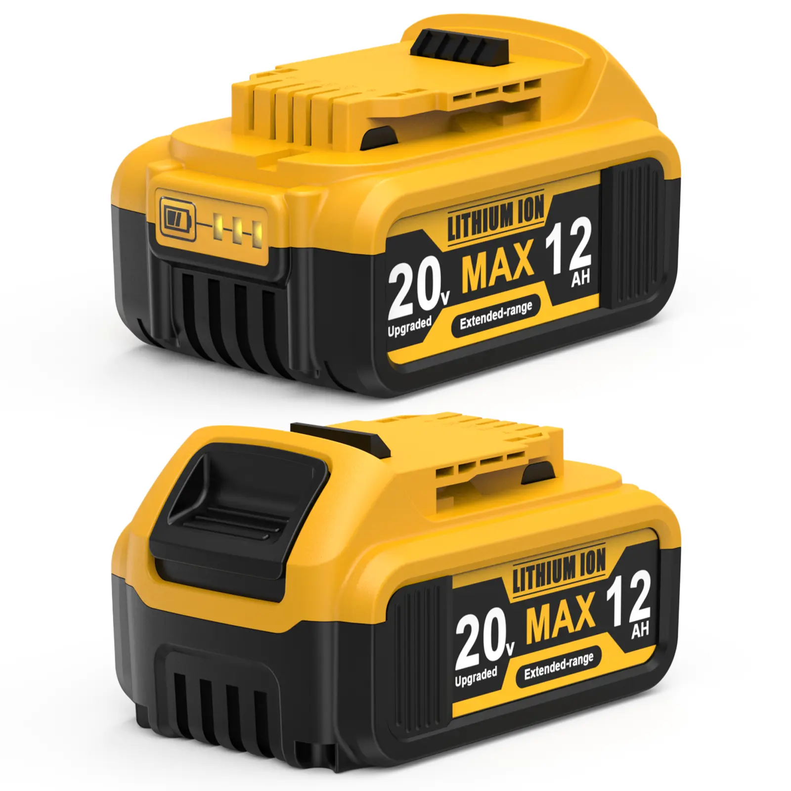 2 Packs 12.0Ah Battery Replacement for Dewalt 20V Max Battery Lithium Ion Compatible with 20 Volt Batteries Cordless Power Tools  DCB200 DCB206 DCB204 DCB203 Series