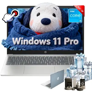 HP 15.6 Touchscreen Laptop Computer - 32GB RAM, 512GB SSD, Windows 11 Pro, FHD Anti-Glare, Intel Core i3-N305, Intel UHD Graphics, Copilot AI, Long Battery Life, Business Laptop for Work & Students,Bundle Accessory