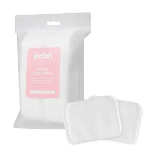 éclat Texture-Free Facial Cotton Pads with Finger Pocket – Extra Soft Cloud Touch Sheets (120 Count)