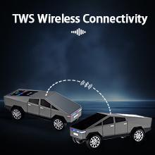 WS-580 Bluetooth Pickup Truck Speaker with Display Screen, HD Sound, TWS Pairing, FM Radio, Hands-Free Calling, LED Party Lights, Gray