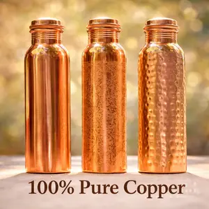 Pure Copper Water Bottle – 950ml Ayurvedic Bottle for Healthy Hydration, Handmade Copper pure Bottle, Eco-Friendly Meditation Gift