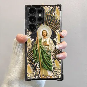 St. Jude Pattern Phone Case , Electroplated Cover with Airbag Shockproof Soft TPU CoverPhone Case for iPhone 17/16/15/14/13/12/11/xs/xs max/xr/Samsung/S22/S23/S24/S25PLUS  FE ULTRA  EDGE