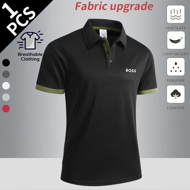 4-Pack summer new men's short-sleeved t-shirt polo shirt solid color light board leisure sports travel vacation outdoor camping men's polo shirt golf bottoming shirt