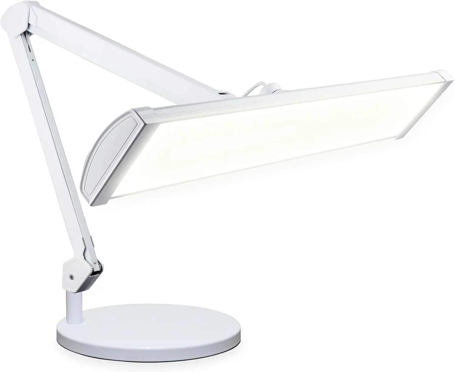 Neatfi LED Desk Lamp with Base, 3500 Lumens, 3 Light Modes, Dimmable, 26” Wide Shade, Eye-Caring Task Lamp for Reading, Crafting, Workbench, Office Adjustable Lighting