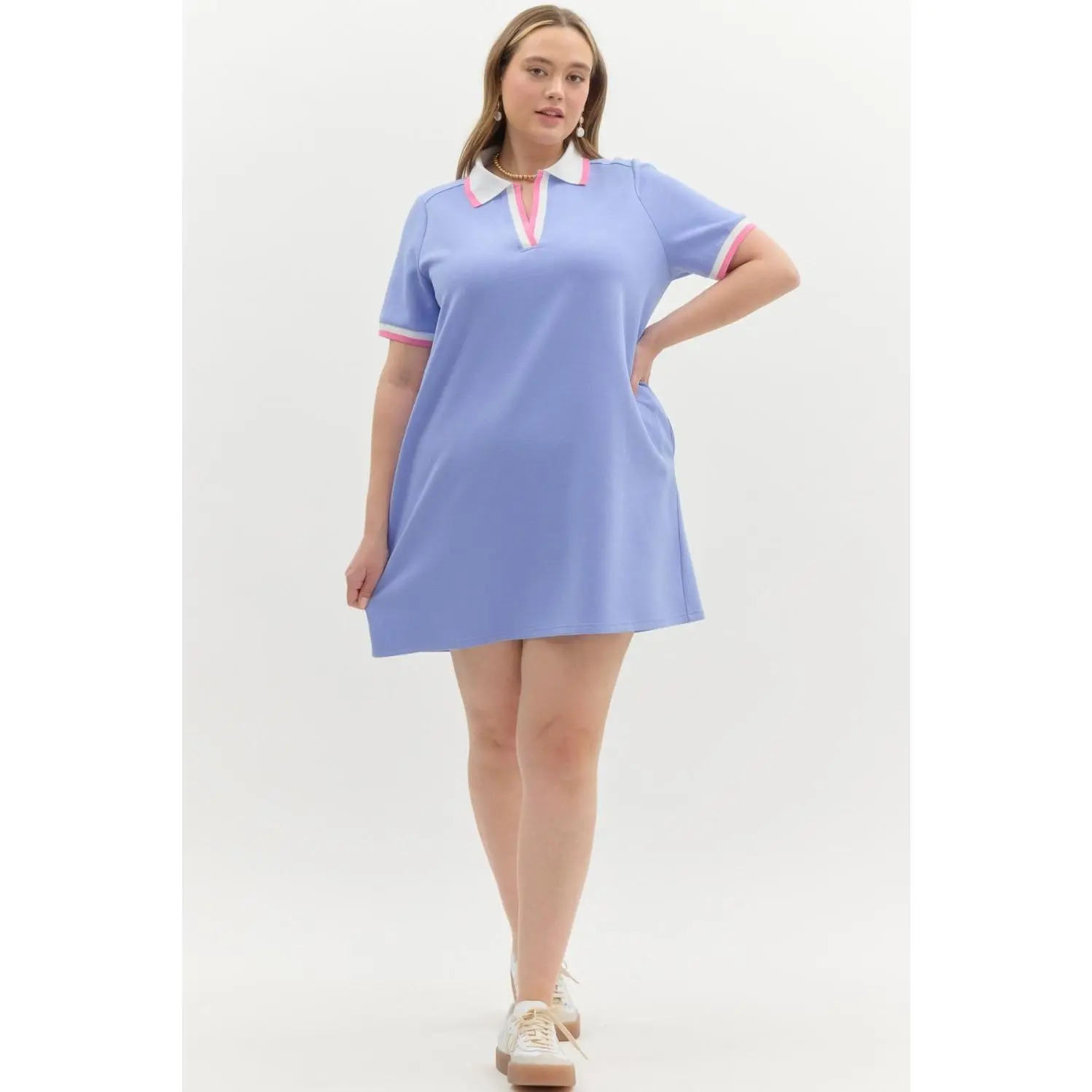 CURVE Periwinkle Perfect Polo Mini Dress By Entro