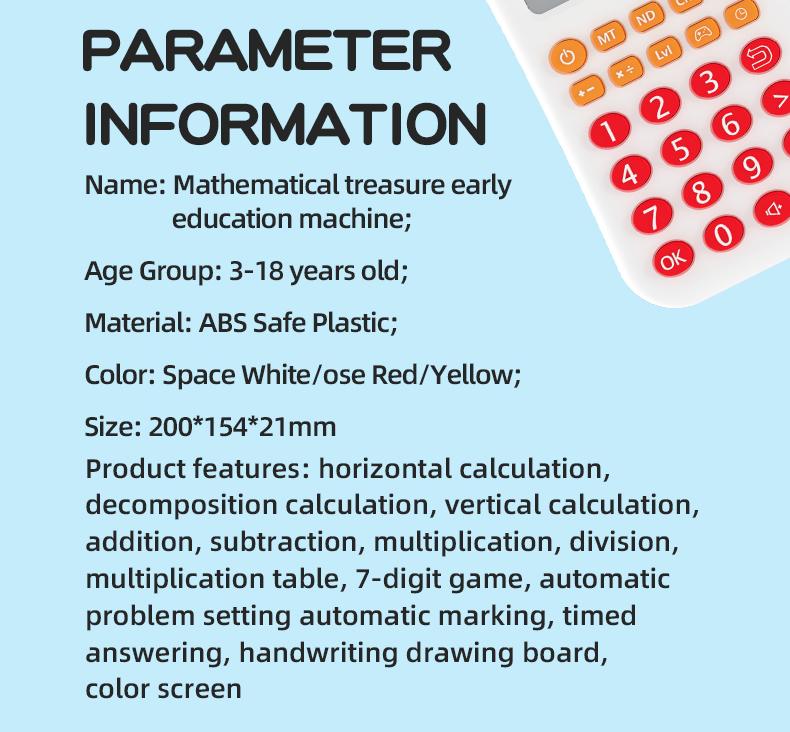 Educational Math Toy for Kids 3-8, STEM Toy,Erasable Writing & Drawing Tablet, Practice + − × ÷, Screen-Free  （+）Valentine Gifts for Kids