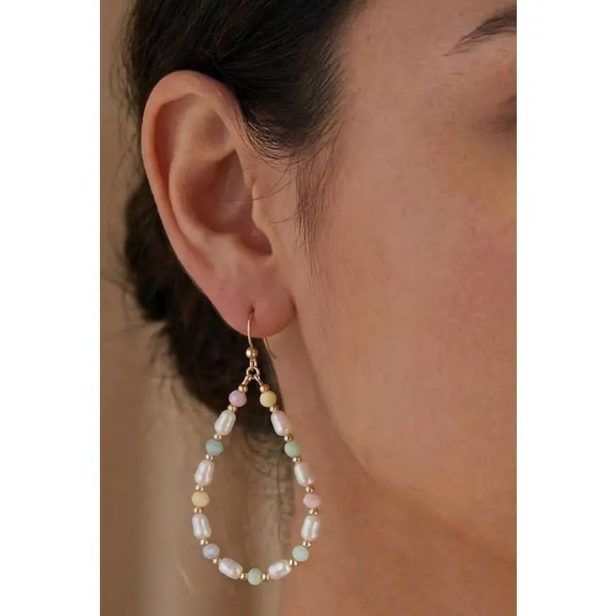 Pearl and Bead Teardrop Earrings