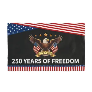 250 Years Of Freedom Flag, 1776-2026 America 250th Anniversary Patriotic Eagle Flag, USA Independence Day Outdoor Yard Banner, 4th Of July American Freedom Decor