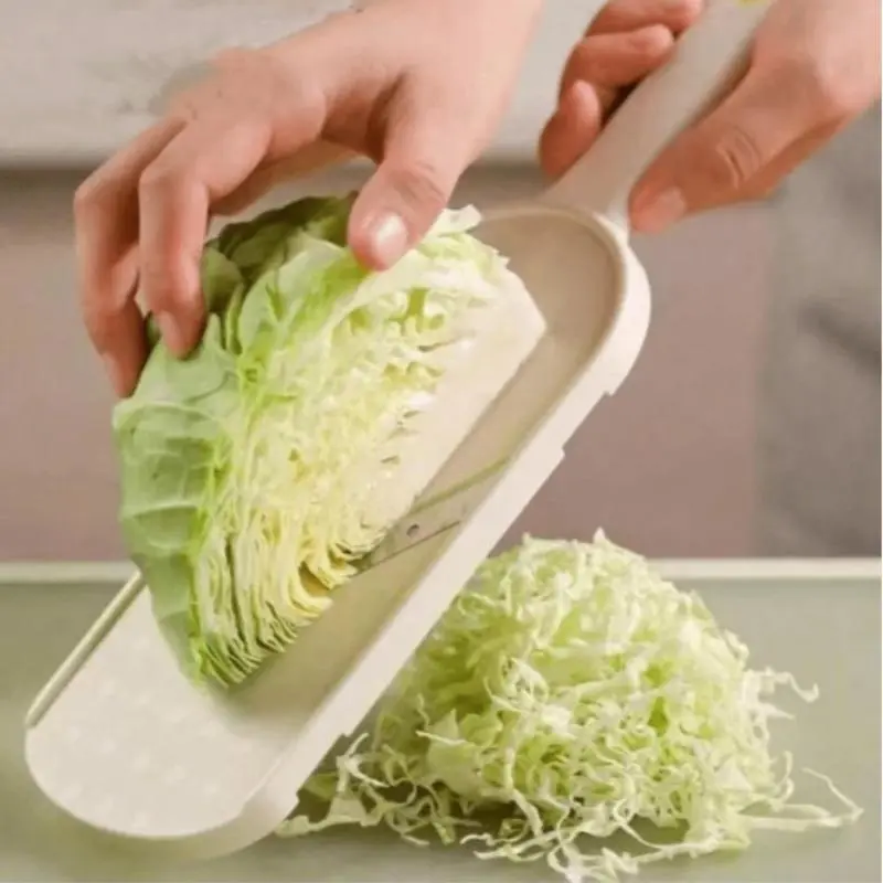 Beige Japanese Style  Cabbage Slicer, 1 Count Multifunctional Vegetable Salad Slicer for Cabbage, Salad & Fruit Vegetable Slicer, Vegetable Dicer, Grater & Cutter, Plastic Kitchen Utensils & Gadgets, Vegetable Cutter, Cabbage Cutting Shredder