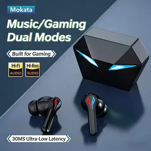 MOKATA Cool lighting ignites with one click! Mecha style + demon eye lighting maximizes the esports vibe, cyberpunk charging case + sleek lines, a visual feast that captivates at first sight!