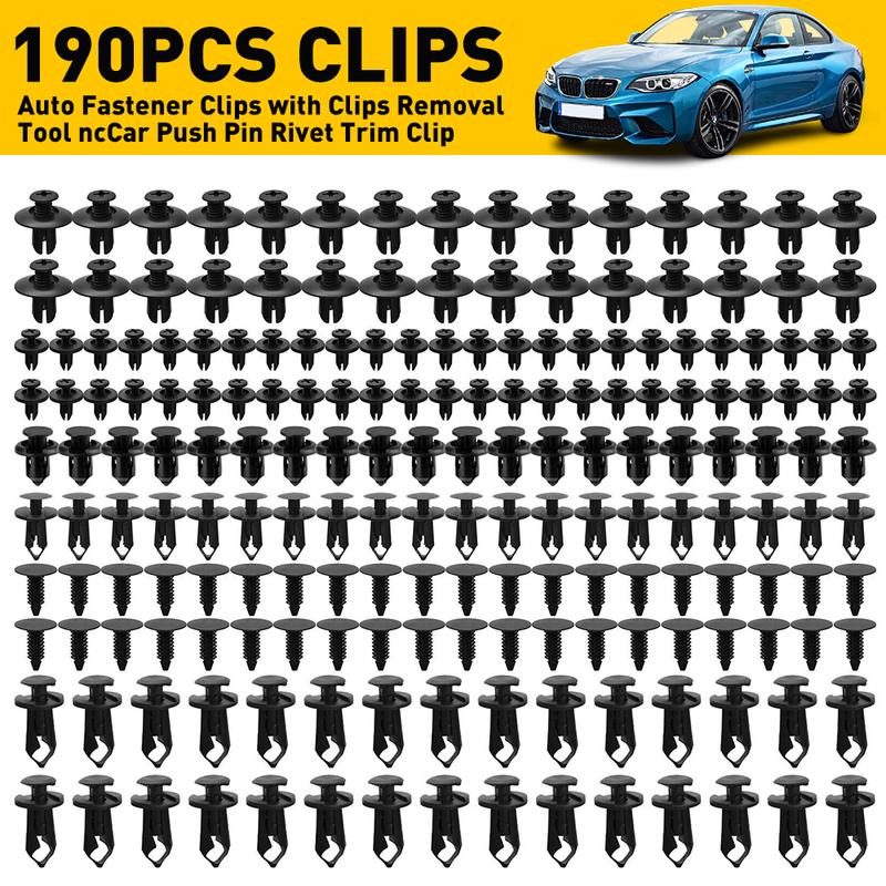 190X Car Clips for Hole Plastic Rivets Retainer Fender Push Pin Fastener Bumper