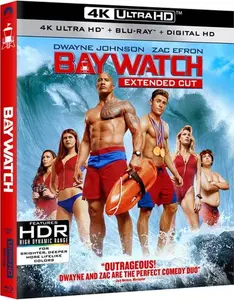 Baywatch  [4K ULTRA HD BLU-RAY MOVIE] With Blu-Ray, 4K Mastering, Ac-3/Dolby Digital, Digitally Mastered In HD, Dolby, Dubbed, Subtitled, Unrated, Widescreen, 2 Pack
