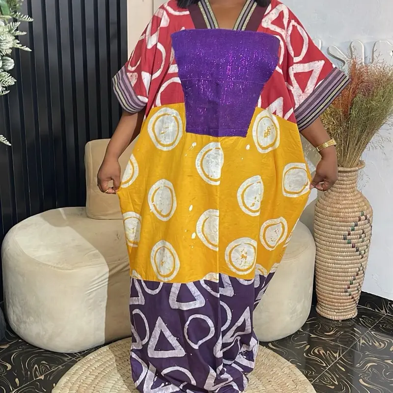 Women's Formal Abeo Print Ankara Maxi Dress with Aso Oke Accents - Elegant Womenswear Party Dress