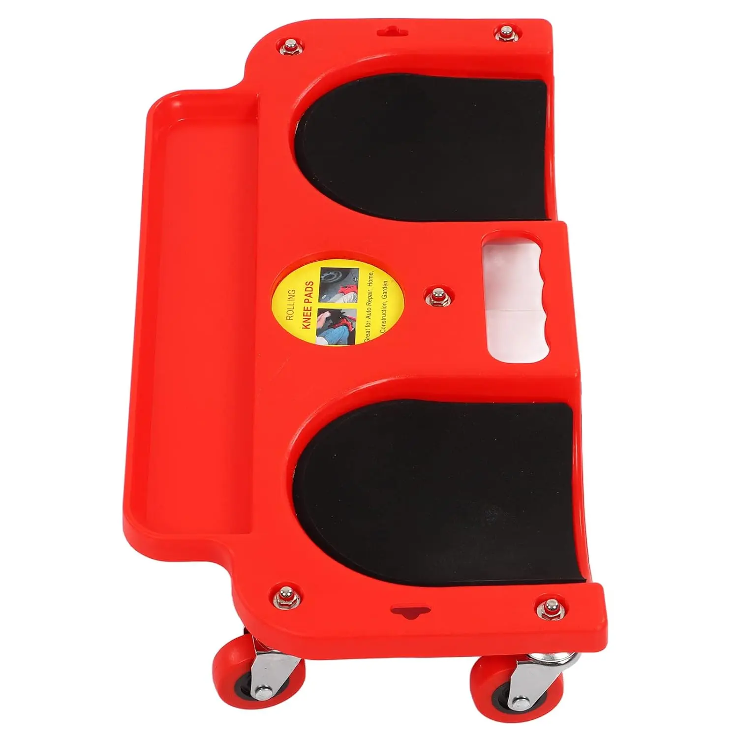 Rolling Knee Creeper with 5 Swivel Castors, ABS High-Impact Frame Knee Pad with Tool Tray Holder, Garage Workshop Gardening Kneeling Rolling Mat