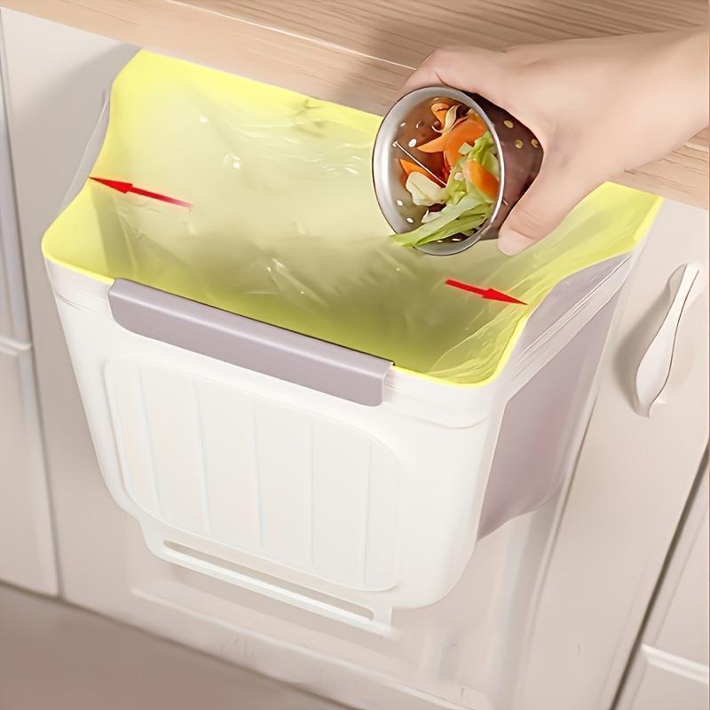 Foldable Kitchen Trash Can, 1 Count Hanging Garbage Storage Bucket, Space-saving Kitchen Accessory for Home touchless trash Duty Garbage Can Touchless Slim Trash Can commercial Set,trash cans for kitchen,household essentials
