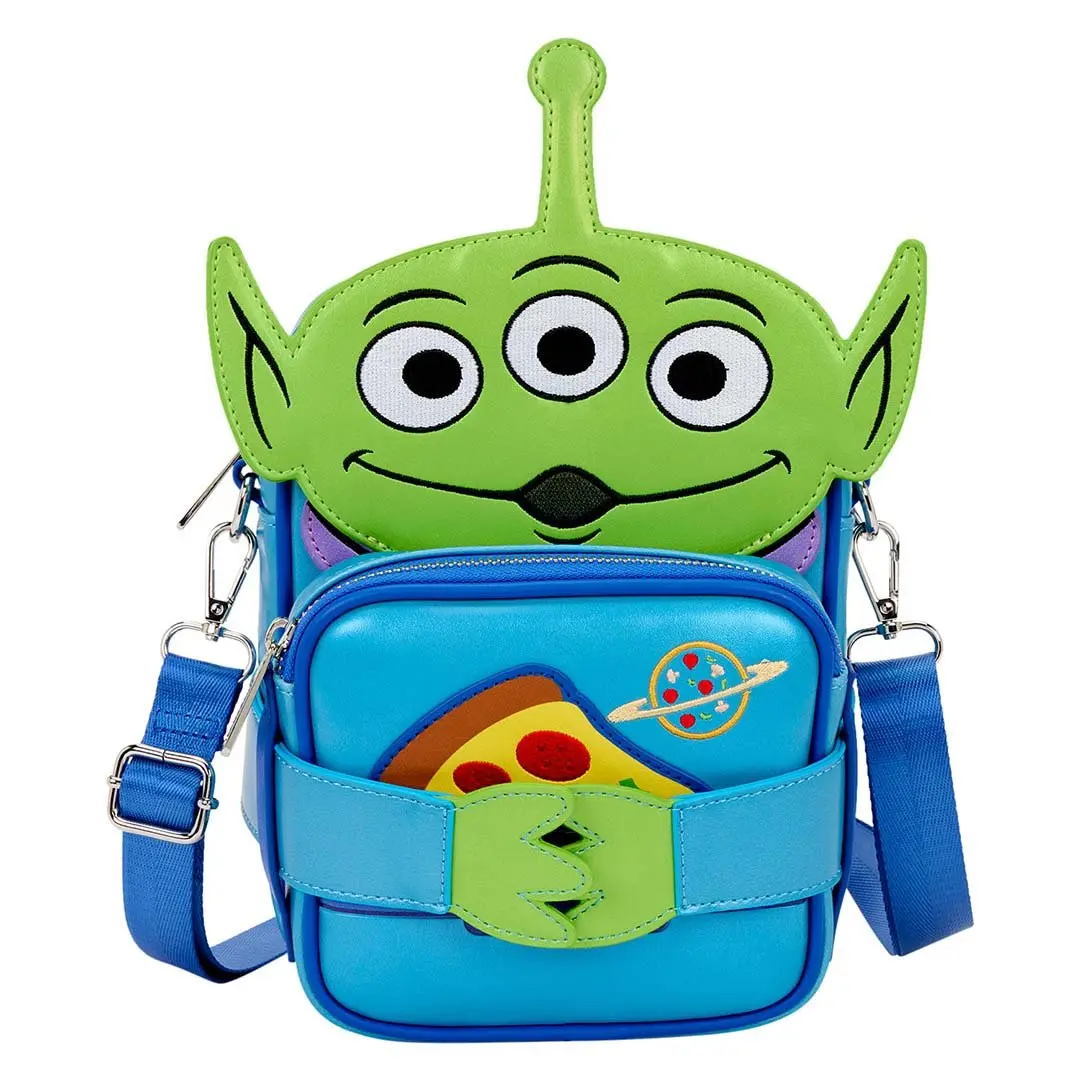 Loungefly Women's Pixar Toy Story Aliens Cosplay Faux Leather Crossbody Bag, 30th Anniversary Edition with Removable Cartoon Coin Pouch, Casual Shoulder Bag, Crossbody Handheld Bag