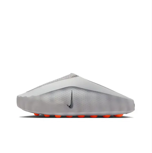 Light Grey Wave Edge EVA Recovery Slides Ultra Thick Soft Foam Cushion Midsole Full Round Orange Raised Massage Stud Outsole Shock Absorb Waterproof Slip On Sport Mules For Post-Running Gym Shower Beach S
