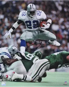 Emmitt Smith Dallas Cowboys Autographed 16" x 20" Hurdle vs. Philadelphia Eagles Photograph - Fanatics Authentic Certified