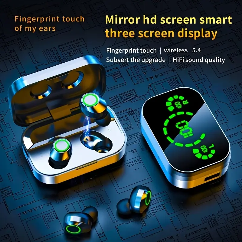 New True Wireless In-Ear Plastic Headphones - Audio In-Ear Buds, 5.4in Bluetooth Rechargeable Hands-Free, 1000mAh Large Batteries, Energy Efficient, Media Control, No Jack, Not Water Resistant, for Gaming (Regular & Translated Versions Available)