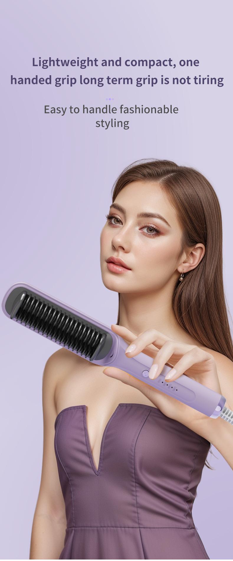 PretiHom Straight Hair Comb Straightening Clipper Comb Straight Hair Curl Dual Use No Harm to Hair, hair straightener hair styling tools Heat Free Styler