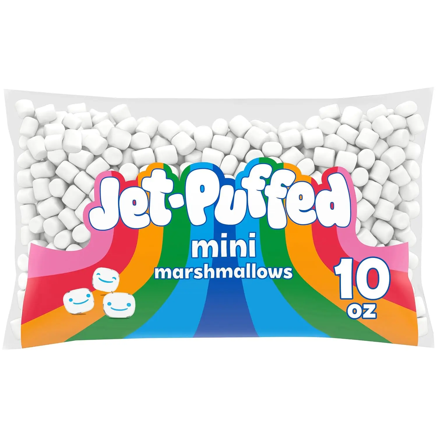 Jet-Puffed Mini Marshmallows, 10 oz Bag | Bite-Sized, Sweet & Fluffy, a Fat-Free Treat, Great for Hot Chocolate & Rice Cereal Treats
