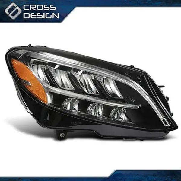 CROSSDESIGN Durable LED Car Headlight Bulb Assembly - Right Passenger Side, Easy Installation, PC+PP Base Aftermarket Fit For 2019-2021 Mercedes-Benz C300, C43 W205, Led Headlight Bulb