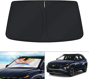 Canvcle Hyundai Tucson 2022-2025 Windshield Sun Shade 240T Reflective Fabric Foldable UV Protection Car Sun Visor Cooler Accessory Full Coverage