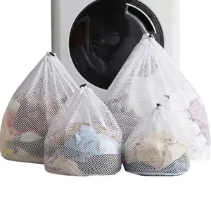 Mesh Laundry Bag, 3 Counts/set Breathable Mesh Laundry Bag, Large Capacity Clothes Storage Bag, Multifunctional Laundry Bag for Home Travel, Shoes Washing Bag