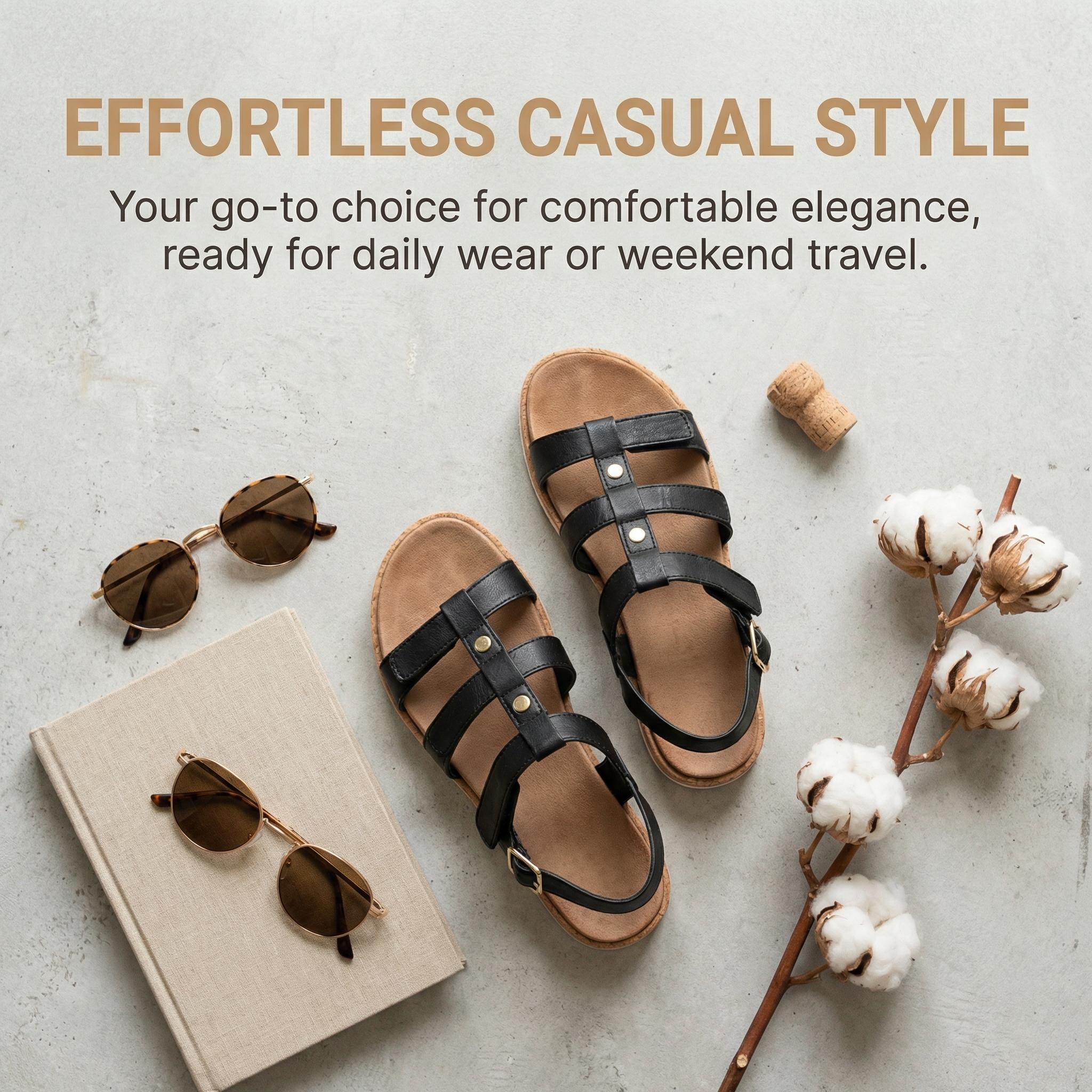 UBFEN Womens Open Toe Gladiator Sandals Summer Walking Comfort Shoes