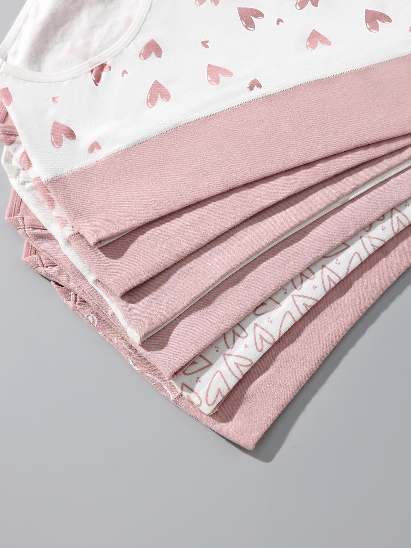 HOTCOM Women's Cotton Panties - 6 Pack Cute Love Print Briefs with Stretchy Waistband & Double Layer Crotch Soft Breathable Underwear for Everyday Wear & Postpartum Comfort FallFreshness - Fit SpringStatements