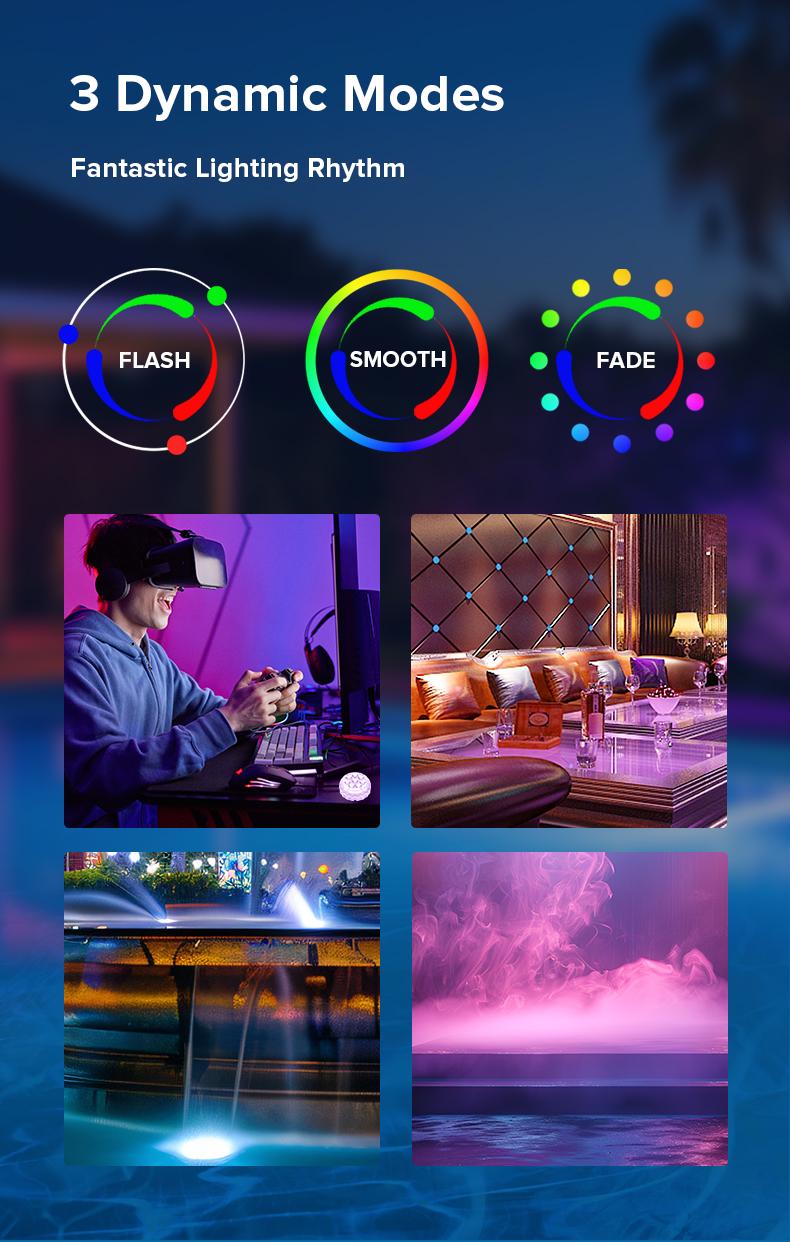 SANSI Poolside Light, Waterproof Color-Changing LED Light for Swimming Pool, Pond, Garden & Shower, Magnetic Mount, RF Remote, Battery-Powered Underwater Lighting Outdoor Decorative SANSI Poolside Light, Waterproof Color-Changing LED Light for Swimming Pool, Pond, Garden & Shower, Magnetic Mount, RF Remote, Battery-Powered Underwater Lighting Outdoor Decorative