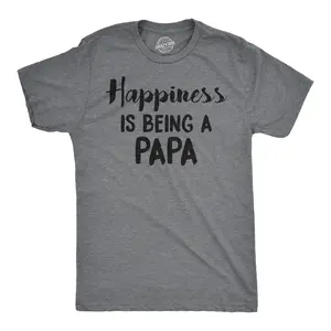 Mens Happiness Is Being a Papa Funny Grandpa Family Relationship T shirt Mens Funny T Shirts Cool Vintage Fashion T-Shirt Gift Classic Menswear Dad Joke Apparel for Men Funny Grandpa Short Sleeve Novelty Tees Dark Grey
