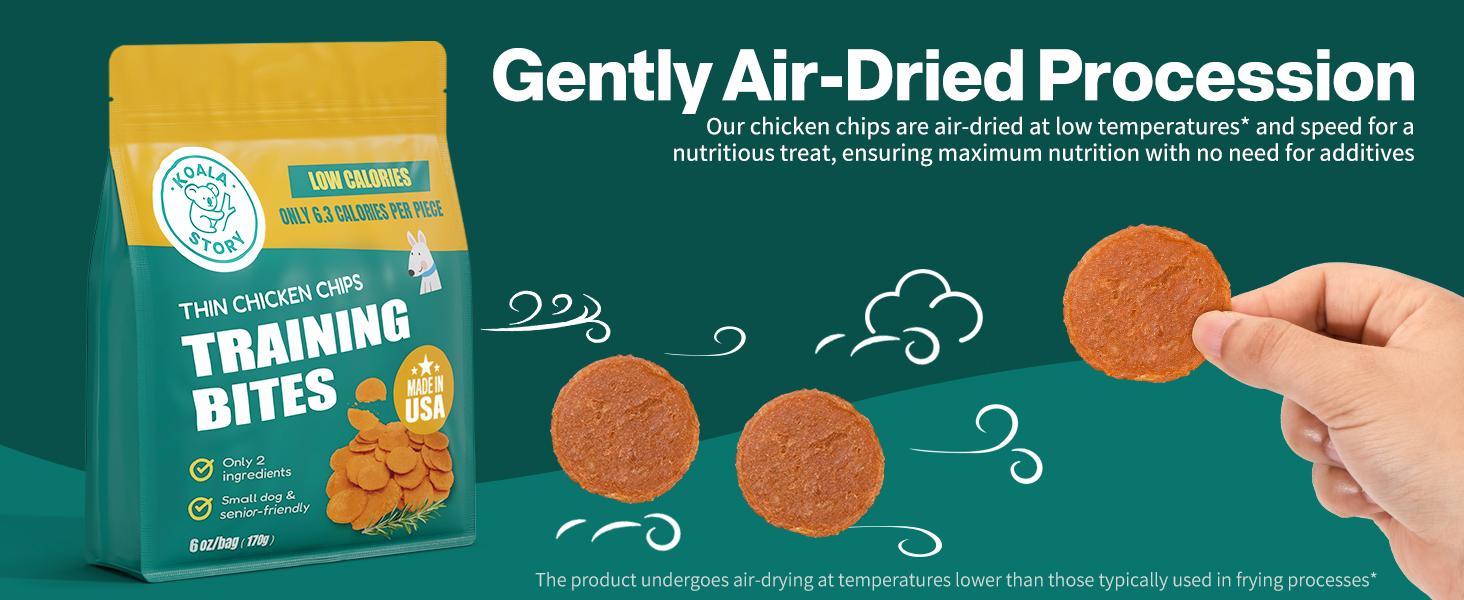 New 100% Natural USA Made Dog Chicken Chips 6oz High Protein Low Calorie Training Treats for Puppy Medium Large Breeds