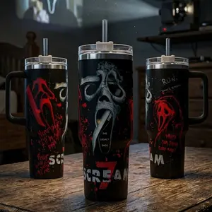 Ghostface Scream 7 Tumbler 40oz 20oz Movie Custom Cup 40 oz Tumbler With Handle, Tumbler 20oz No Handle, Gifts For Fans